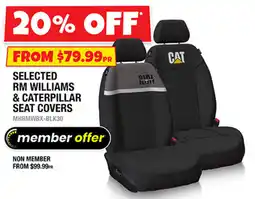 Autobarn Selected RM Williams & Caterpillar Seat Covers offer