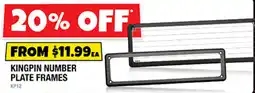 Autobarn Kingpin number plate frames offer