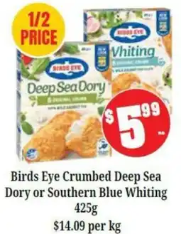 Farmer Jack's Birds Eye Crumbed Deep Sea Dory or Southern Blue Whiting offer