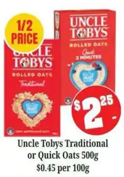 Farmer Jack's Uncle Tobys Rolled Oats offer