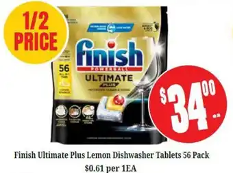 Farmer Jack's Finish Ultimate Plus Lemon Dishwasher Tablets offer