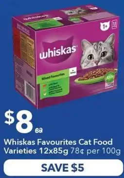 Ritchies Whiskas Favourites Cat Food Varieties offer