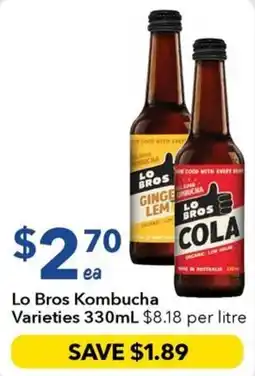 Ritchies Lo Bros Kombucha Varieties offer
