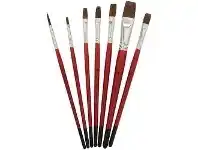 Officeworks Born Round Flat Paintbrush Set Natural Hair 7 Pack offer
