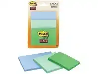 Post-it Recycled Super Sticky Notes 76x76mm Bora Bora 3 Pack