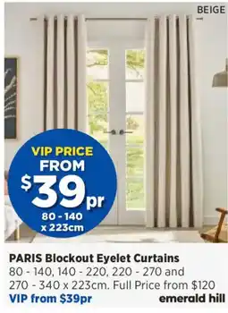 Spotlight PARIS Blockout Eyelet Curtains offer