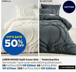 Spotlight LINEN HOUSE Quilt Cover Sets offer