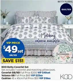 Spotlight KOO Betty Coverlet Set offer