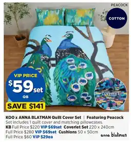 Spotlight KOO x ANNA BLATMAN Quilt Cover Set offer