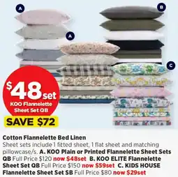 Spotlight Cotton Flannelette Bed Linen offer