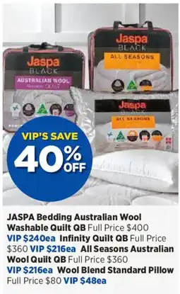 Spotlight Jaspa Bedding Australian Wool Washable Quilt QB offer