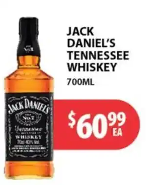 Star Liquor Jack Daniel's Tennessee Whiskey offer