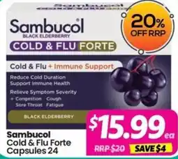 Your Discount Chemist Sambucol Cold & Flu Forte Capsules offer