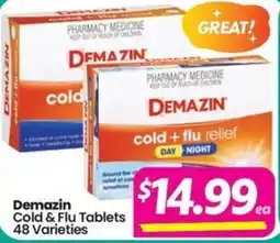 Your Discount Chemist Demazin Cold & Flu Tablets 48 Varieties offer