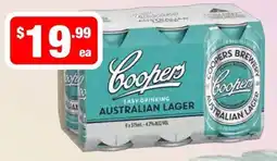 Liquor Stax Coopers Australian Lager offer