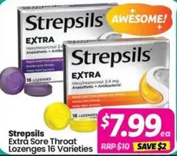 Your Discount Chemist Strepsils Extra Sore Throat Lozenges 16 Varieties offer