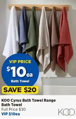Spotlight KOO Cyrus Bath Towel Range Bath Towel offer
