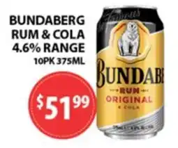 Star Liquor Bundaberg Rum & Cola offer