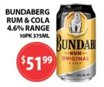 Star Liquor Bundaberg Rum & Cola offer