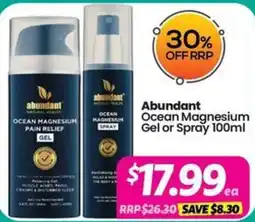Your Discount Chemist Abundant Ocean Magnesium Pain Relief Gel or Spray offer