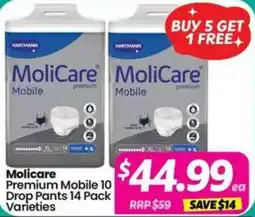 Your Discount Chemist Molicare Premium Mobile 10 Drop Pants 14 Pack Varieties offer
