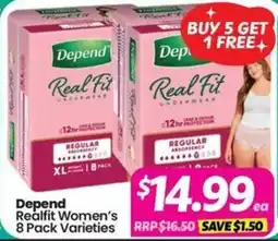 Your Discount Chemist Depend Realfit Women's 8 Pack Varieties offer