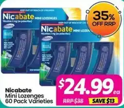 Your Discount Chemist Nicabate Mini Lozenges 60 Pack Varieties offer