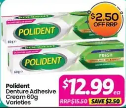Your Discount Chemist Polident Denture Adhesive Cream Varieties offer