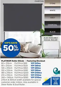 Spotlight Platinum Roller Blinds Featuring Blockout offer