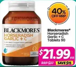 Your Discount Chemist Blackmores Horseradish Garlic + C Tablets offer