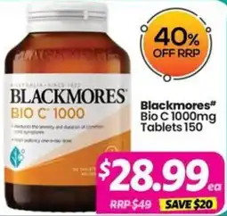 Your Discount Chemist Blackmores Bio C 1000mg Tablets offer