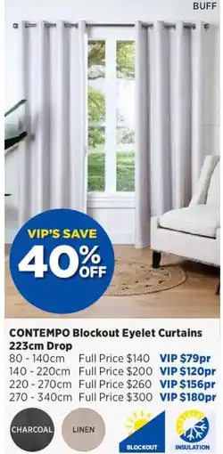Spotlight Contempo Blockout Eyelet Curtains offer