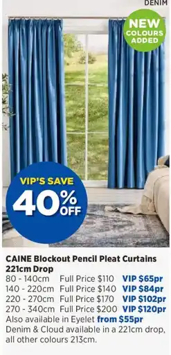 Spotlight CAINE Blockout Pencil Pleat Curtains offer