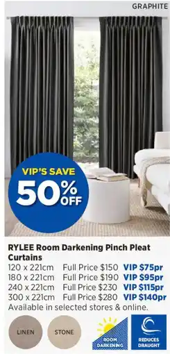 Spotlight Rylee Room Darkening Pinch Pleat Curtains offer