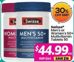 Your Discount Chemist Swisse Men's or Women's 50+ Multivitamin offer