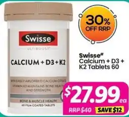 Your Discount Chemist Swisse Calcium + D3 + K2 Tablets offer