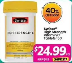 Your Discount Chemist Swisse High Strength Vitamin C Tablets offer