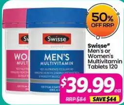 Your Discount Chemist Swisse Men's or Women's Multivitamin Tablets offer