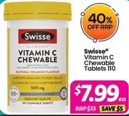 Your Discount Chemist Swisse Vitamin C Chewable Tablets offer