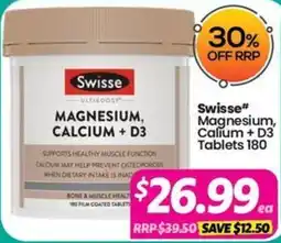 Your Discount Chemist Swisse Magnesium, Calcium + D3 Tablets offer