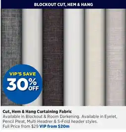 Spotlight Cut, Hem & Hang Curtaining Fabric offer
