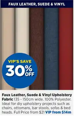 Spotlight Faux Leather, Suede & Vinyl Upholstery Fabric offer