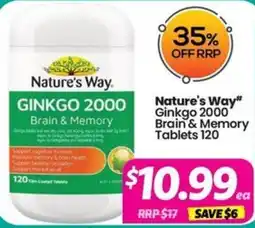 Your Discount Chemist Nature's Way Ginkgo 2000 Brain & Memory offer