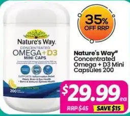 Your Discount Chemist Nature's Way Concentrated Omega + D3 Mini Caps offer
