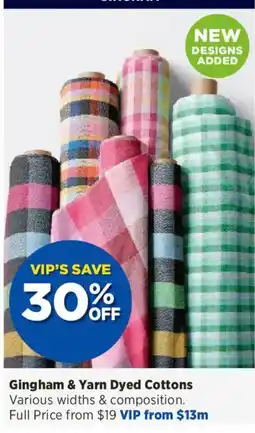 Spotlight Gingham & Yarn Dyed Cottons offer