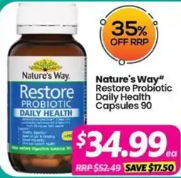 Your Discount Chemist Nature's Way Restore Probiotic Daily Health offer