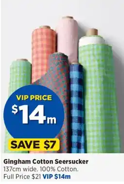 Spotlight Gingham Cotton Seersucker offer