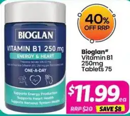 Your Discount Chemist Bioglan Vitamin B1 250mg offer