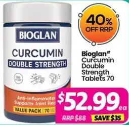 Your Discount Chemist Bioglan Curcumin Double Strength Tablets offer