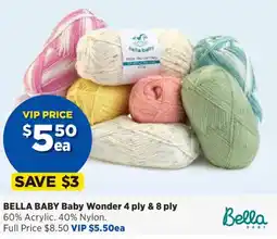 Spotlight Bella Baby Baby Wonder 4 ply & 8 ply offer